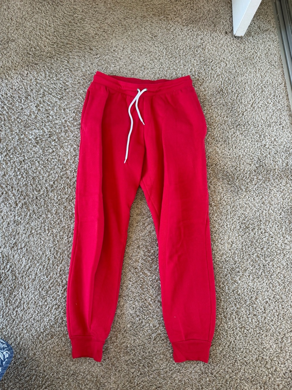 Red Jogger Sweatpants with Drawstring